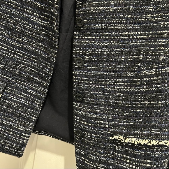 Ann Taylor Navy and White Tweed Blazer - Picture 4 of 6